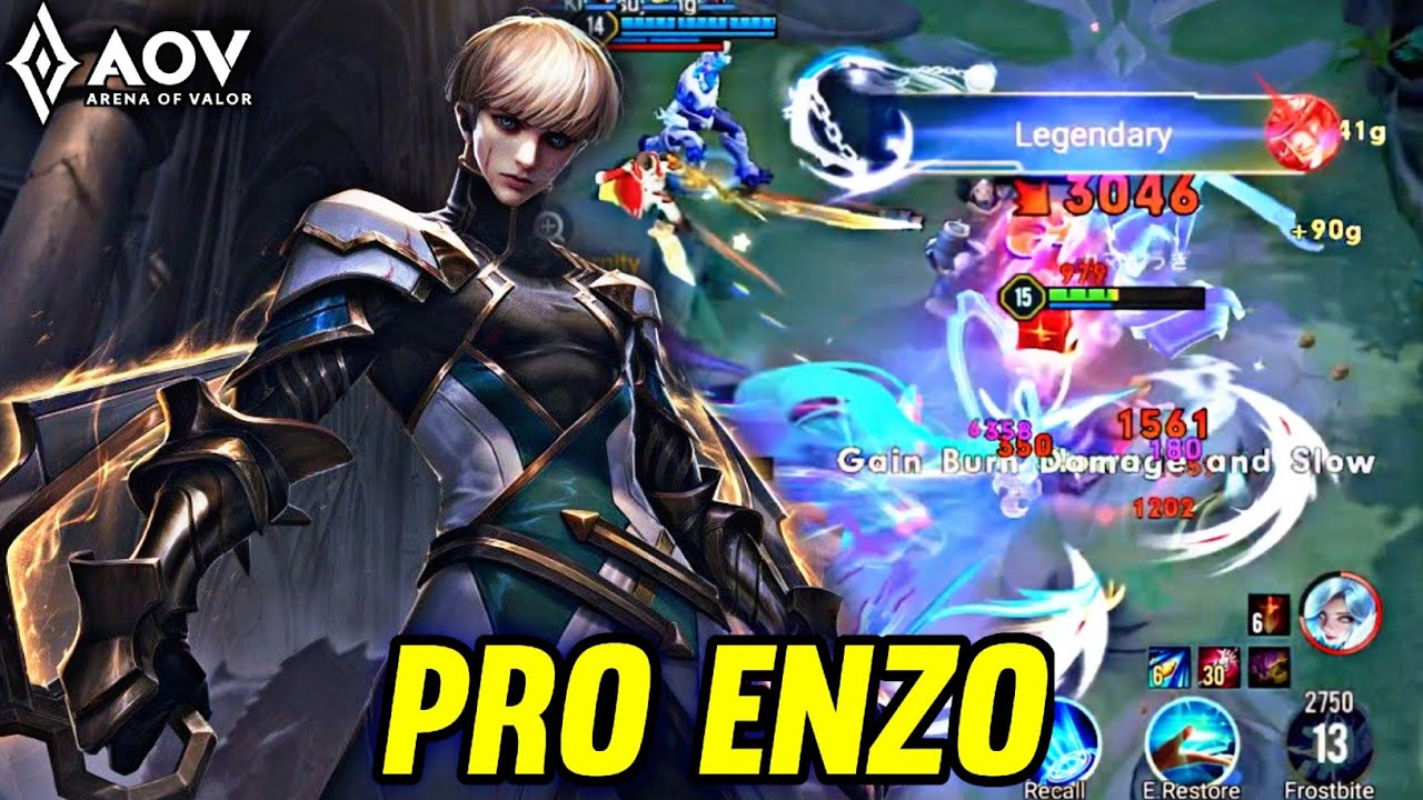 AOV : ENZO GAMEPLAY | PRO ENZO - ARENA OF VALOR LIÊNQUÂNMOBILE ROV