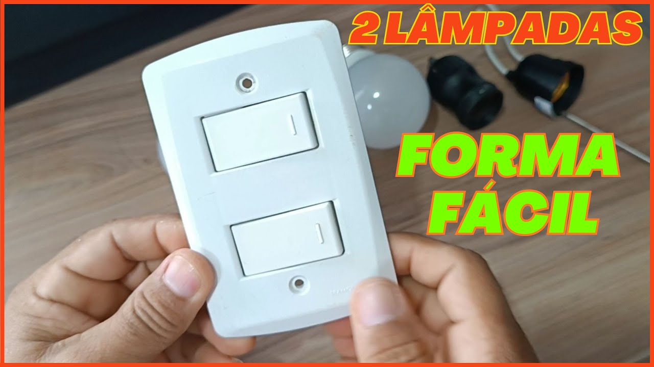COMO INSTALAR INTERRUPTOR DUPLO (2 LÂMPADAS) FÁCIL PASSO A PASSO FÁCIL