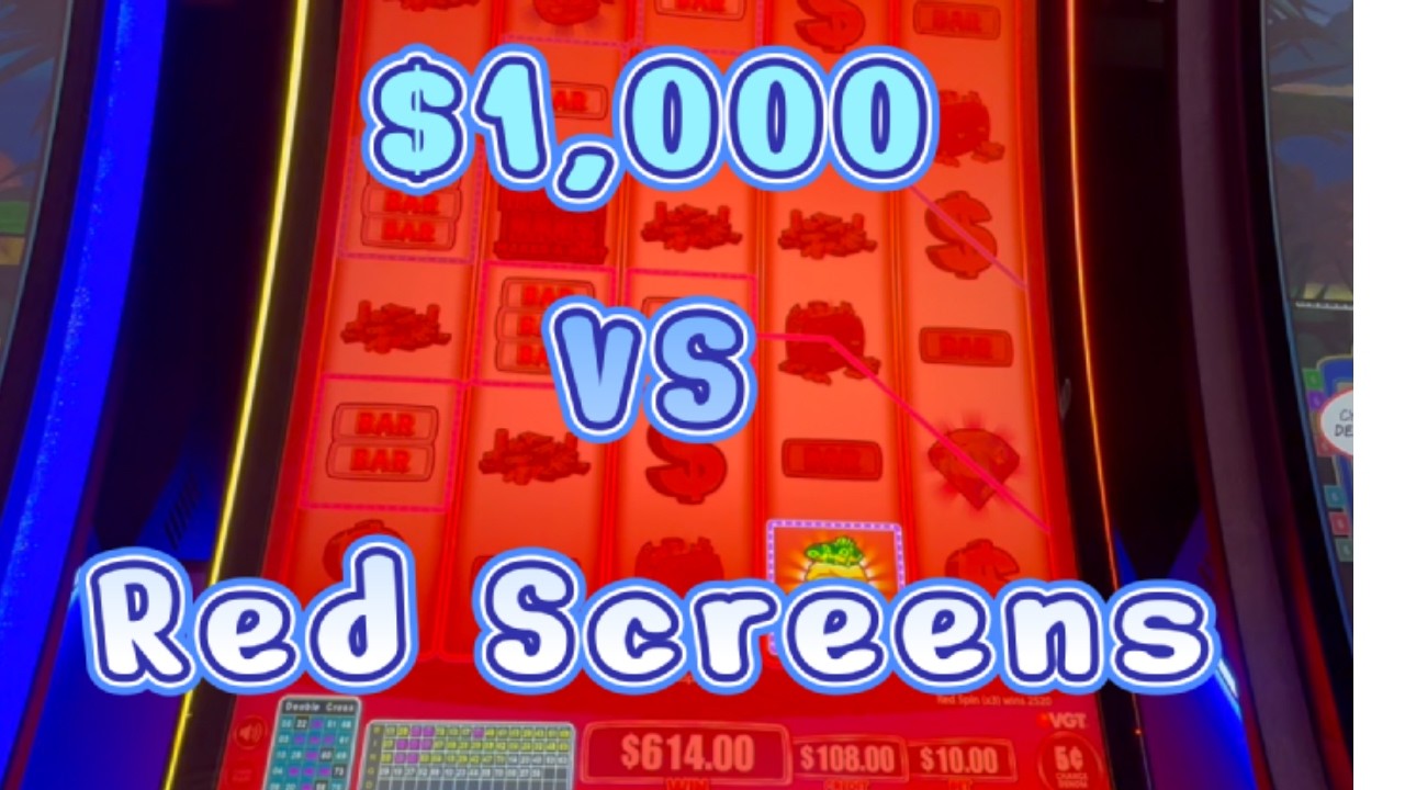 $1,000 Bankroll VS Red Screen VGT Slots! #casino #vgtslots