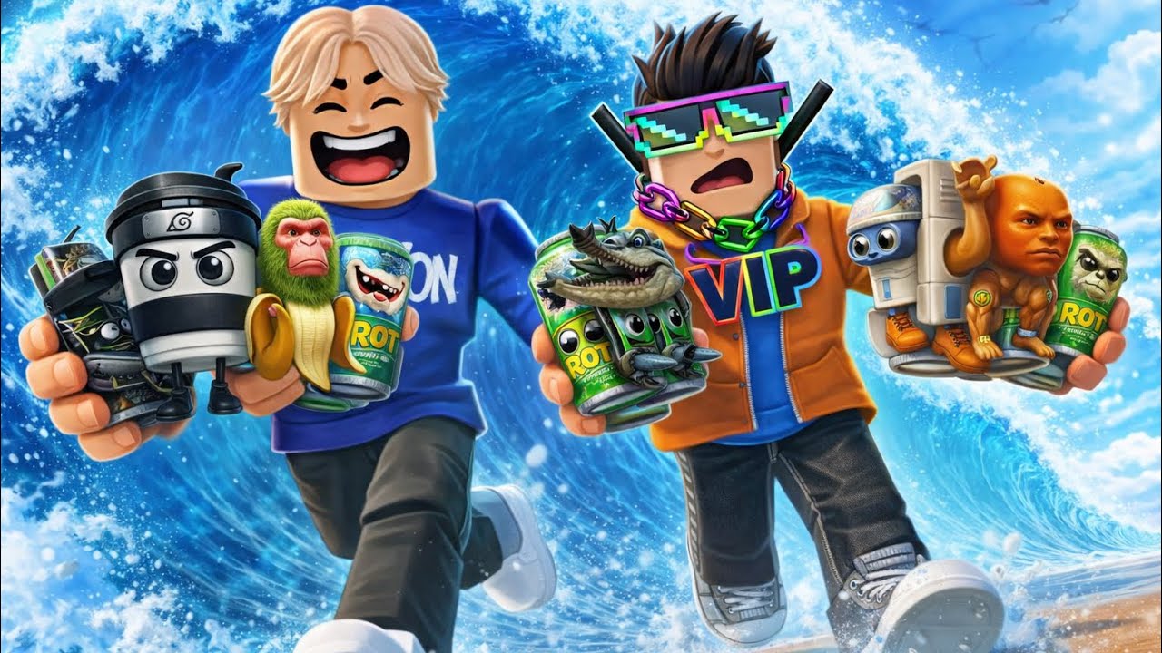 Jag och Ilya spelar Escape Tsunami i Roblox 