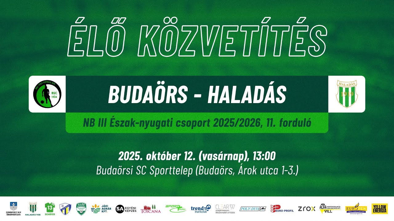Budaörs - Haladás | ÉLŐ közvetítés