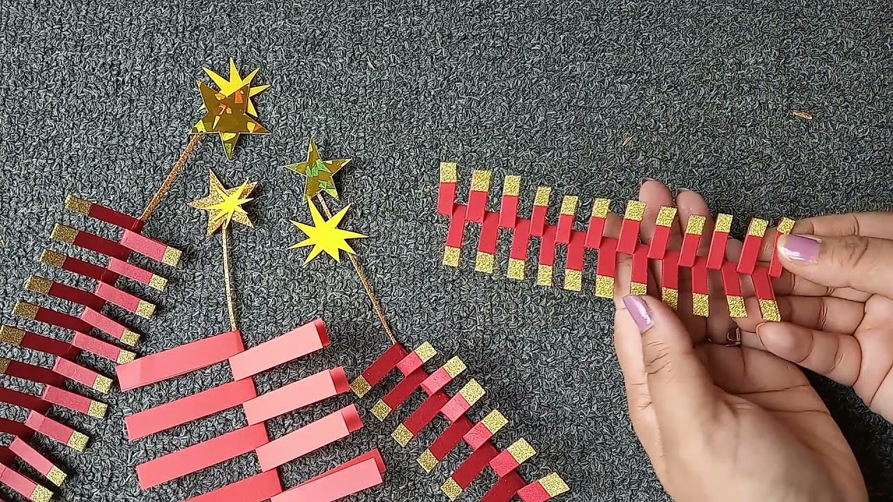 How to make Paper Crackers Diwali Crafts  / Handmade easy Diwali greetings #DIY #paper #craft