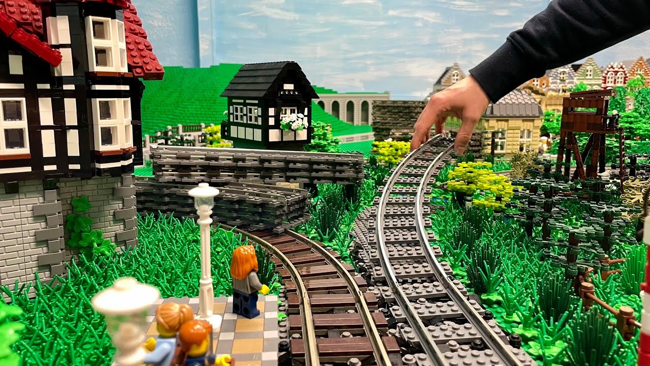 Eisenbahnnetz erweitern: Stromführende Schienen mit großem Radius | FX Bricks