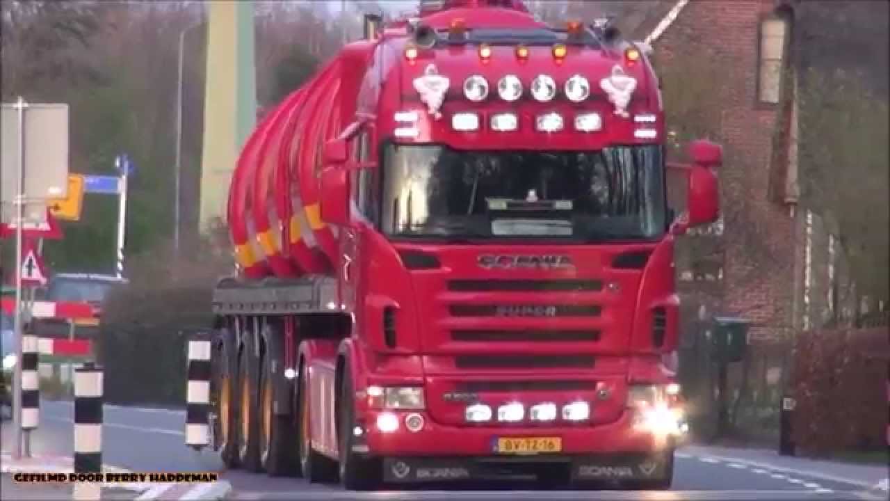 Scania v8 MIX Loud Sound!!, Mest transport bij avond - Visch BV uit Doornspijk