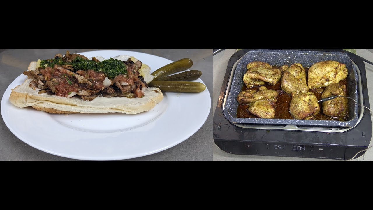 הכנת שווארמה הודו נקבה, צליית בצל קצוץ ותפ