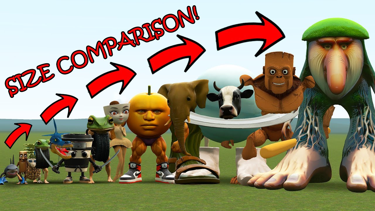 NEW SIZE COMPARISON ALL ITALIAN BRAINROT MEMES BRR BRR PATAPIM TRALALERO TRALALA AND MORE In Gmod!