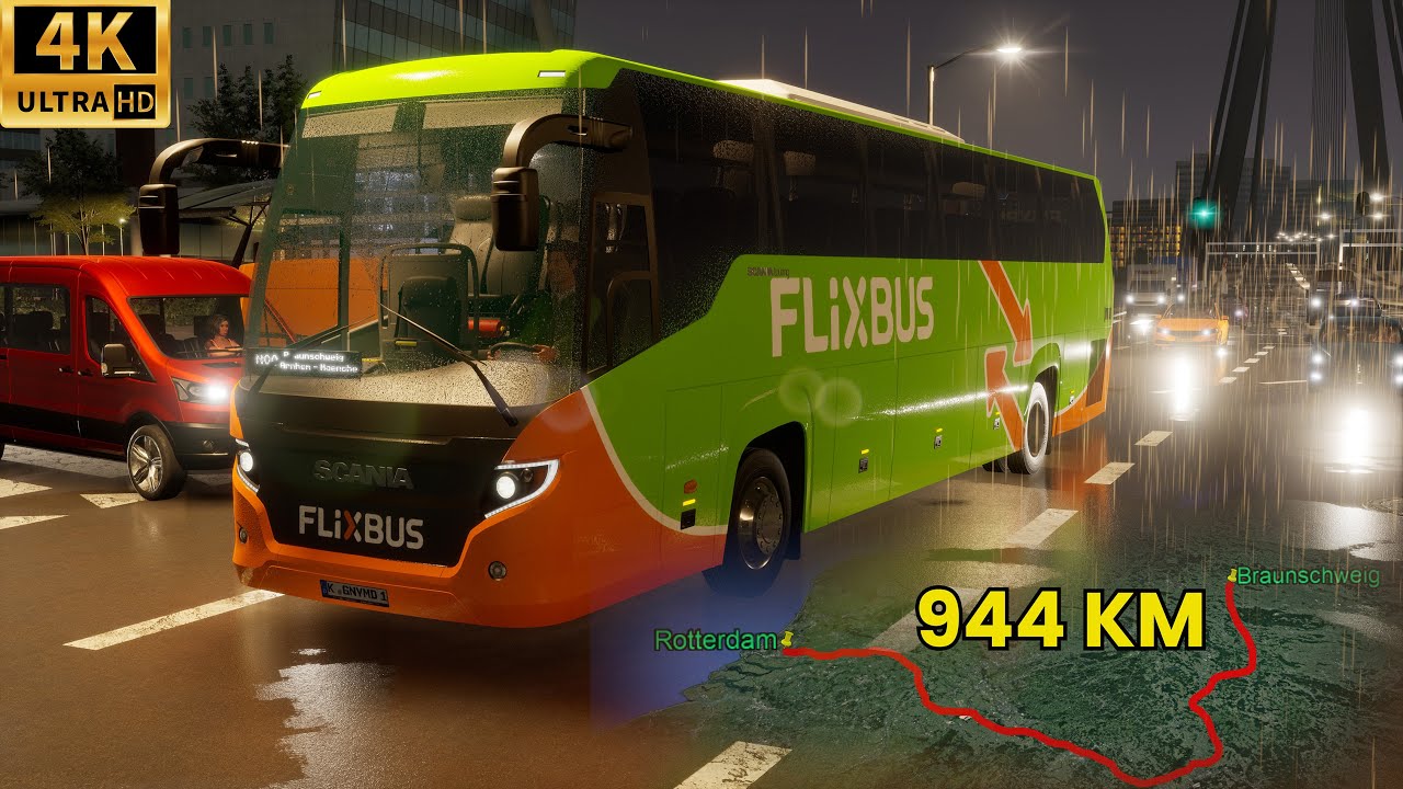 4K UltraHd | Rotterdam-Arnhem-Kassel-Braunschweig | Scania Touring | Fernbus Simulator #fernbus
