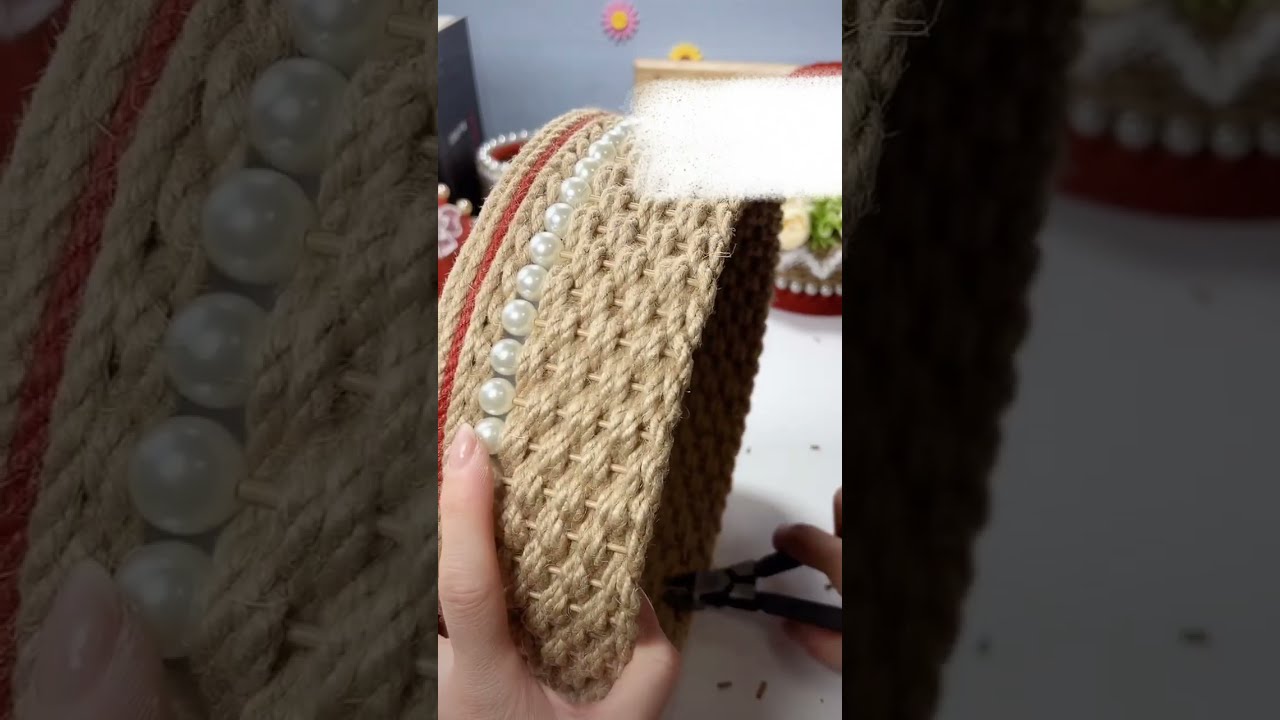 DIY Art Craft Basket with Jute Rope and PVC Foam Board #diy #handmade #craft