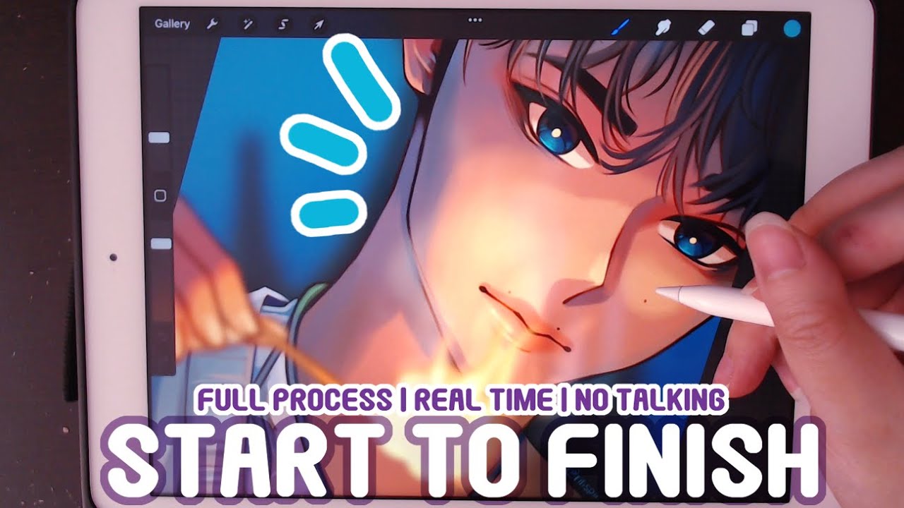 START TO FINISH | Full Drawing Process! Real Time and No Talking