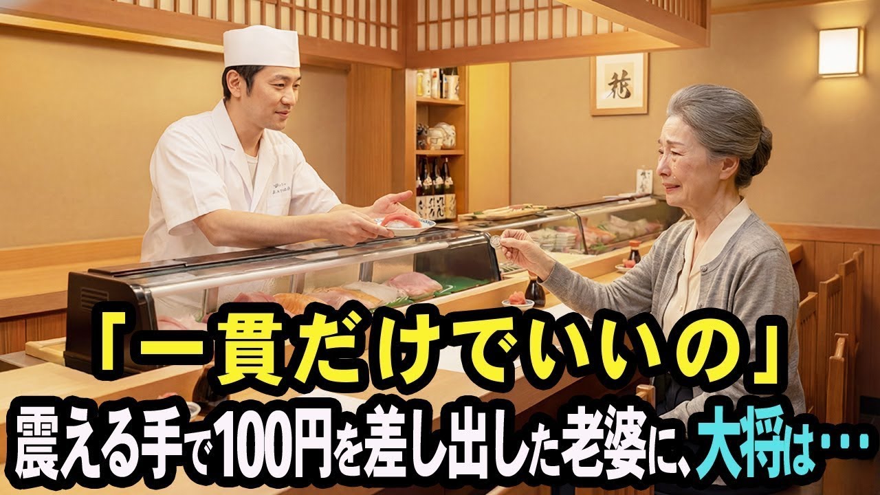 「一貫だけ握ってくれないかい？」所持金100円のボロボロ老婆 → 廃業寸前の店主が特上寿司を振舞った結果