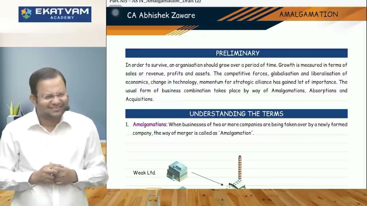 CA Inter Advanced Accounts | AS 14 Amalgamation | CA Abhishek Zaware