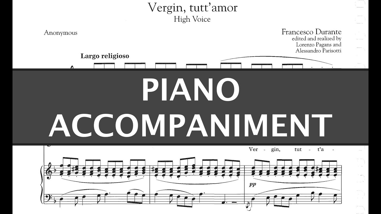 Vergin, tutto amor (F. Durante) - D Minor Piano Accompaniment - Karaoke