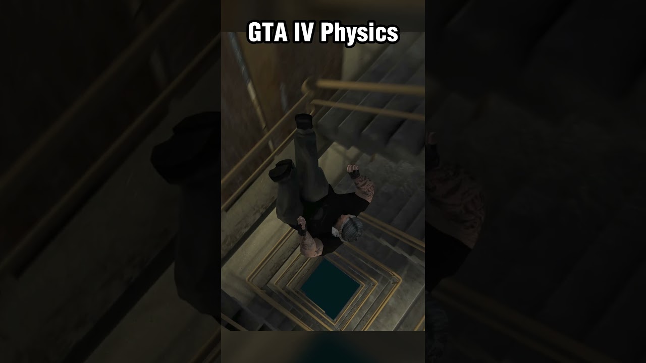 Drunk man falls down stairwell #gta #gtaiv #gta4