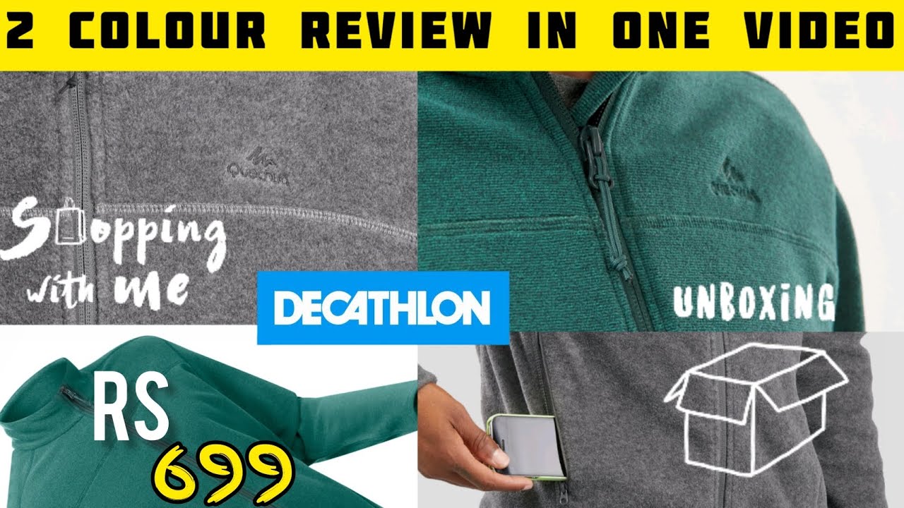 Quechua fleece mh120 full zip review|Dark 🟢 and grey colour | Quechua jacket | 2024 review