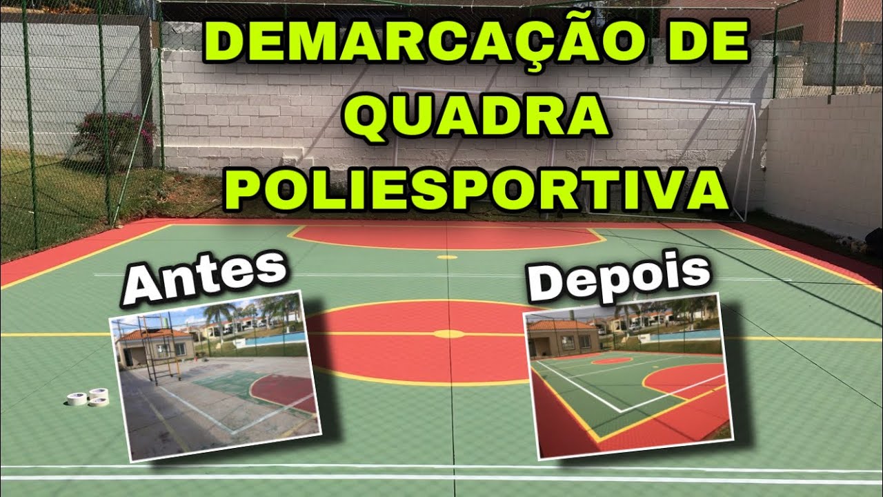 COMO DEMARCAR QUADRA POLIESPORTIVA | pintura de quadra parte 2|