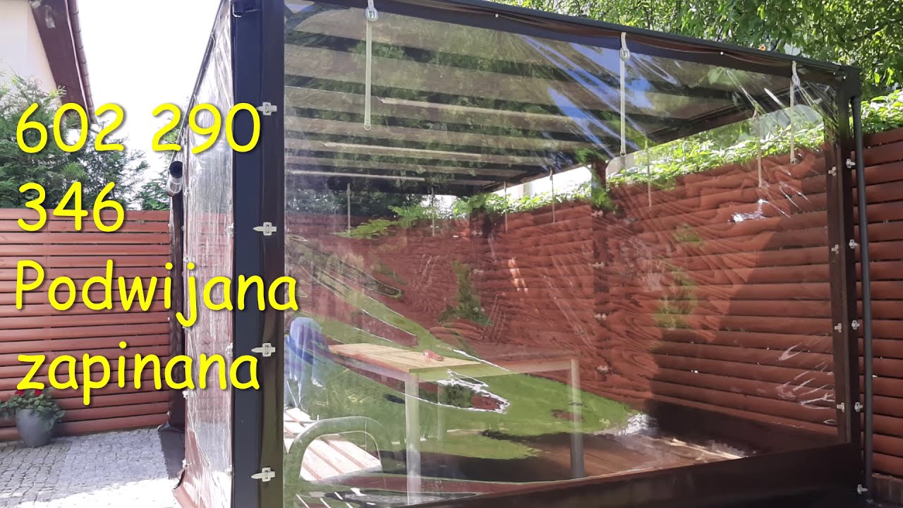Plandeka na wymiar, szycie przezroczystych plandek, ścian na taras, zadaszenie na taras.