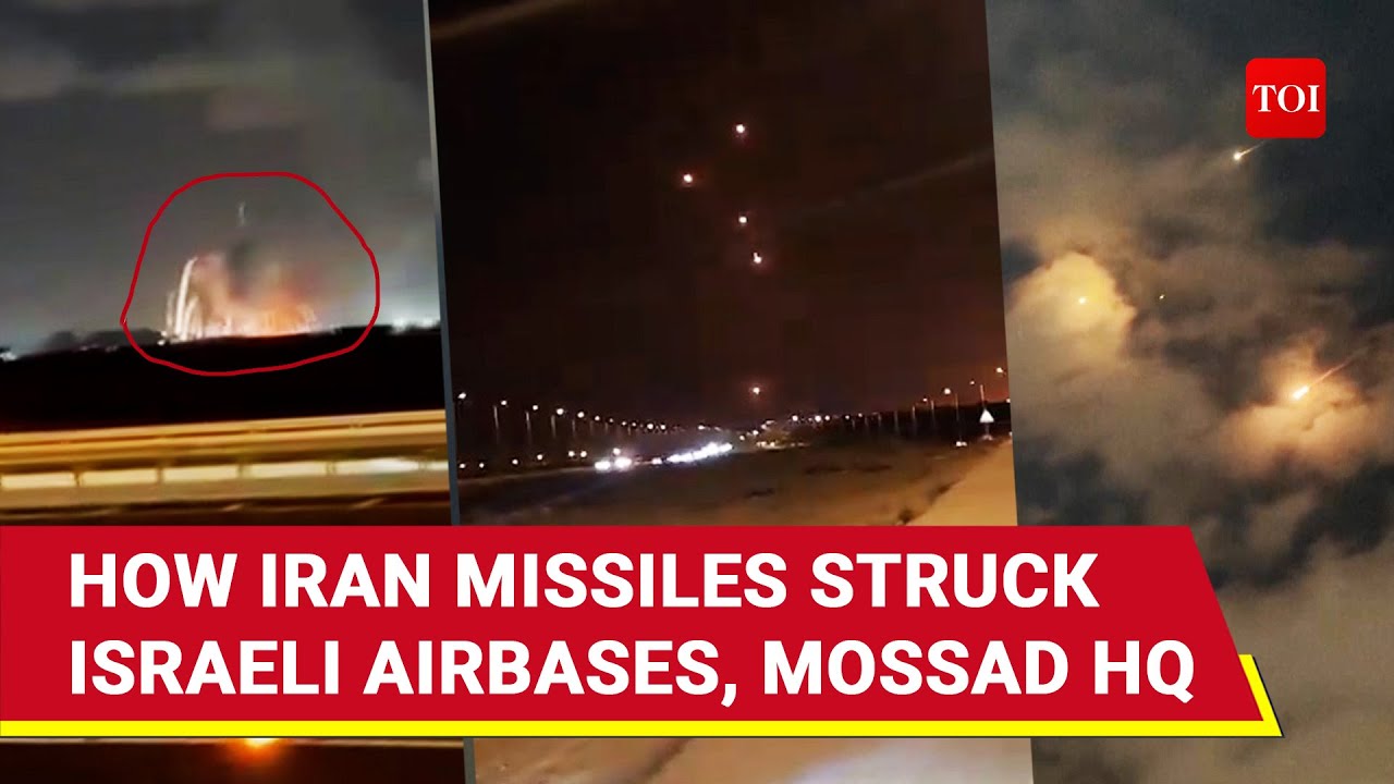On Cam: Iran Missiles Slam Into Israeli Airbases, Mossad HQ; Huge Crater Near Spy Base