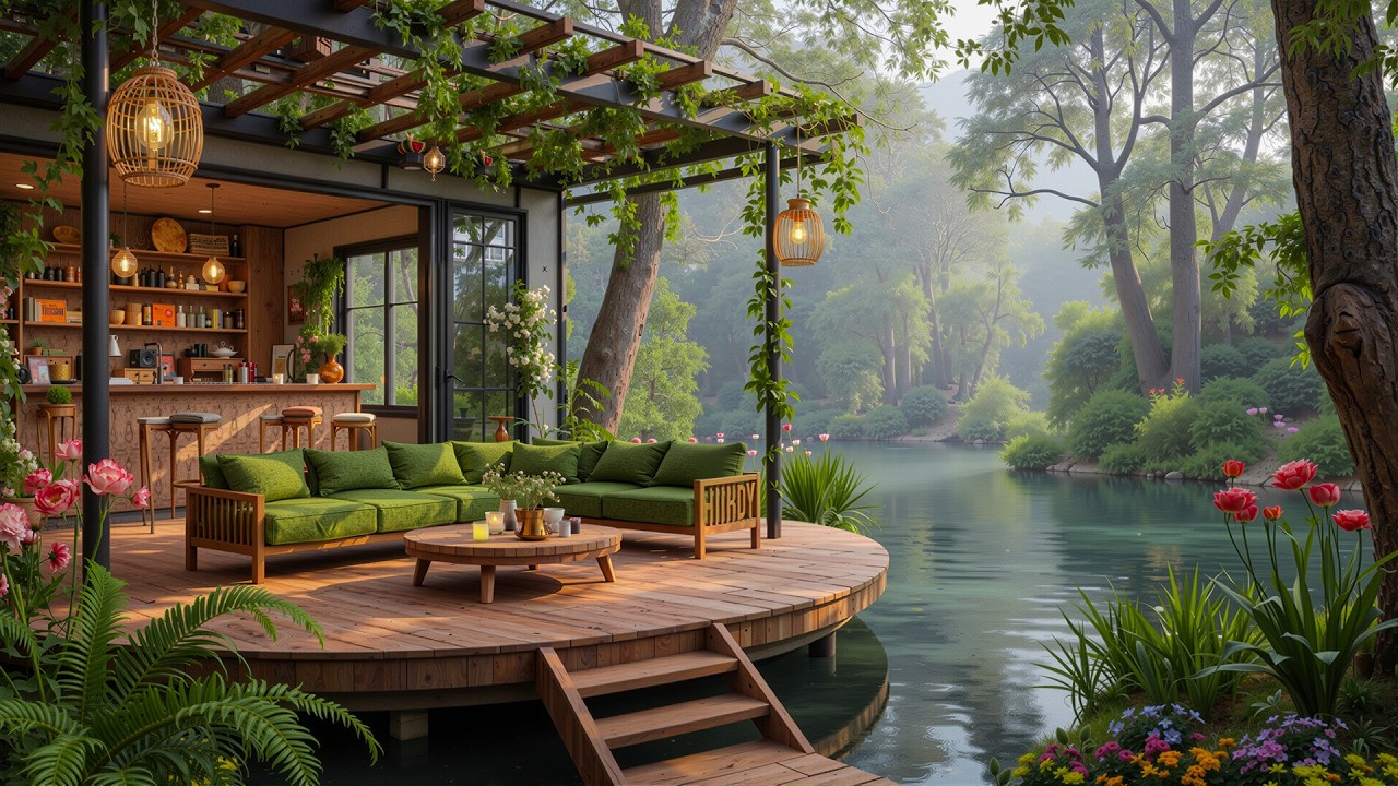 Calm Outdoor Coffee Jazz 🌿 Cozy Coffee Atmosphere & Natural Sounds for Work & Relaxation
