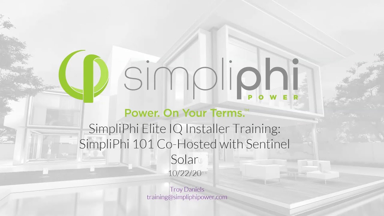 SimpliPhi Elite IQ Installer Training: Battery 101 Co-hosted by Sentinel Solar
