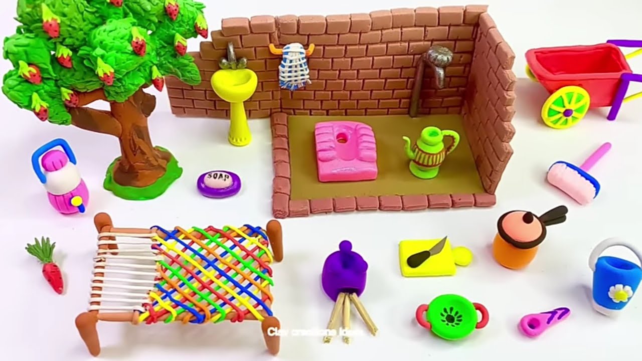 DIY How To Make Miniature House, Washroom and Kitchen Things?. l #diy 