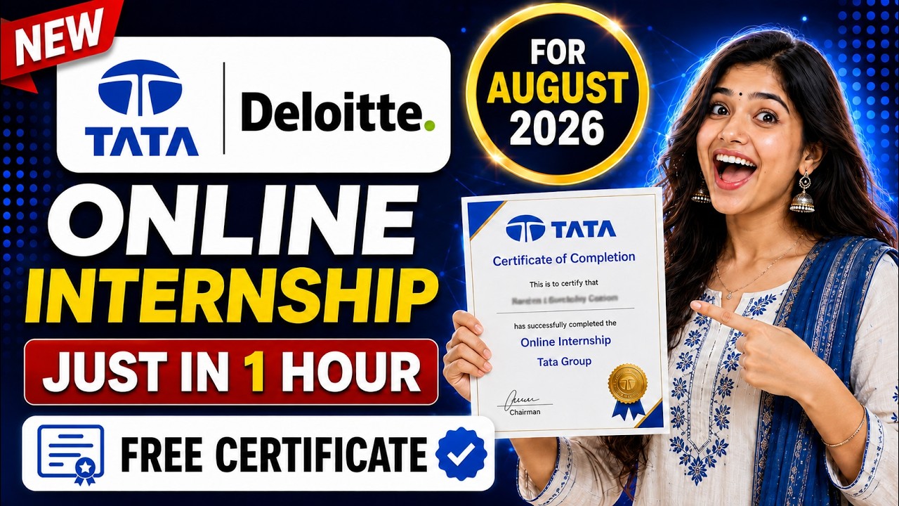 🔴Deloitte & Tata Online Internship Announced 🔥| Just in 1 Hour