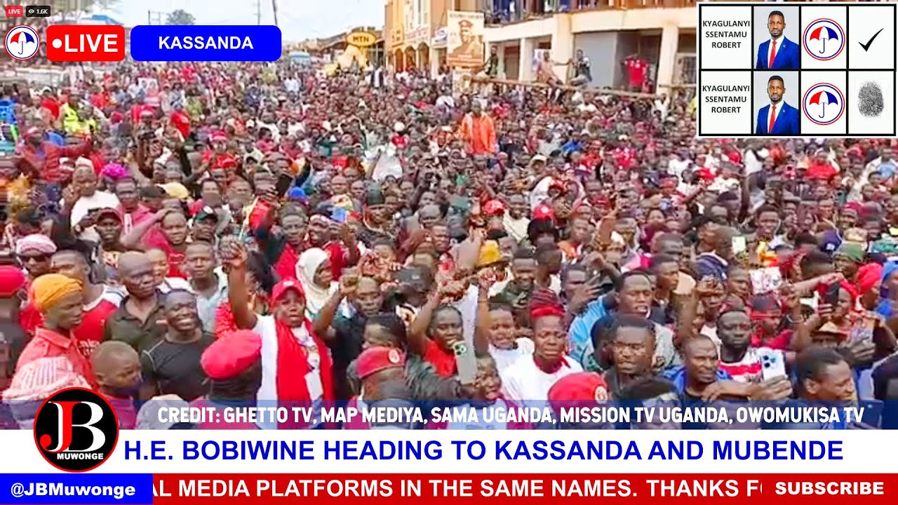 Massive Crowds Surround Bobi Wine in Kassanda, Demand Him to Hold a Rally there.