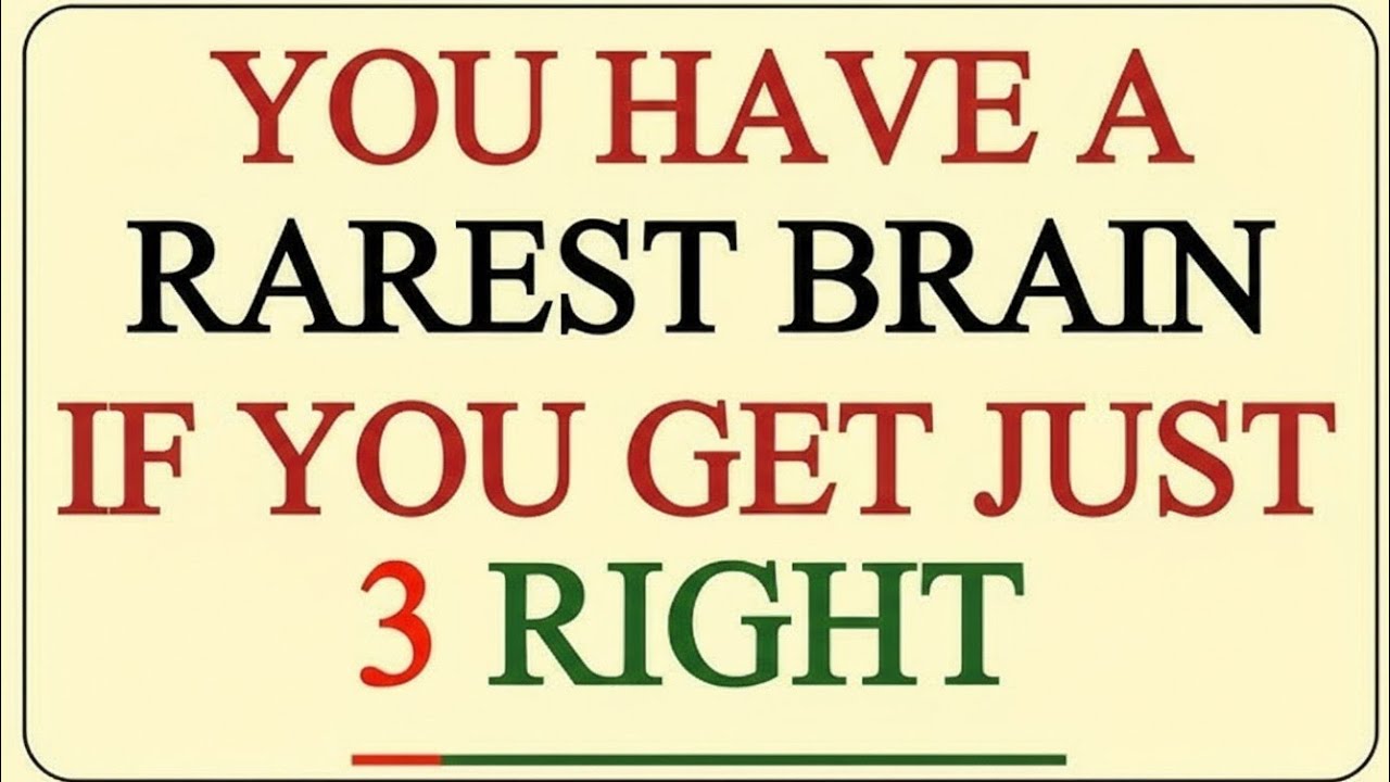 🧠 YOU HAVE THE RAREST BRAIN IF YOU GET JUST 2 RIGHT! 😱🧠 | Think and Learn