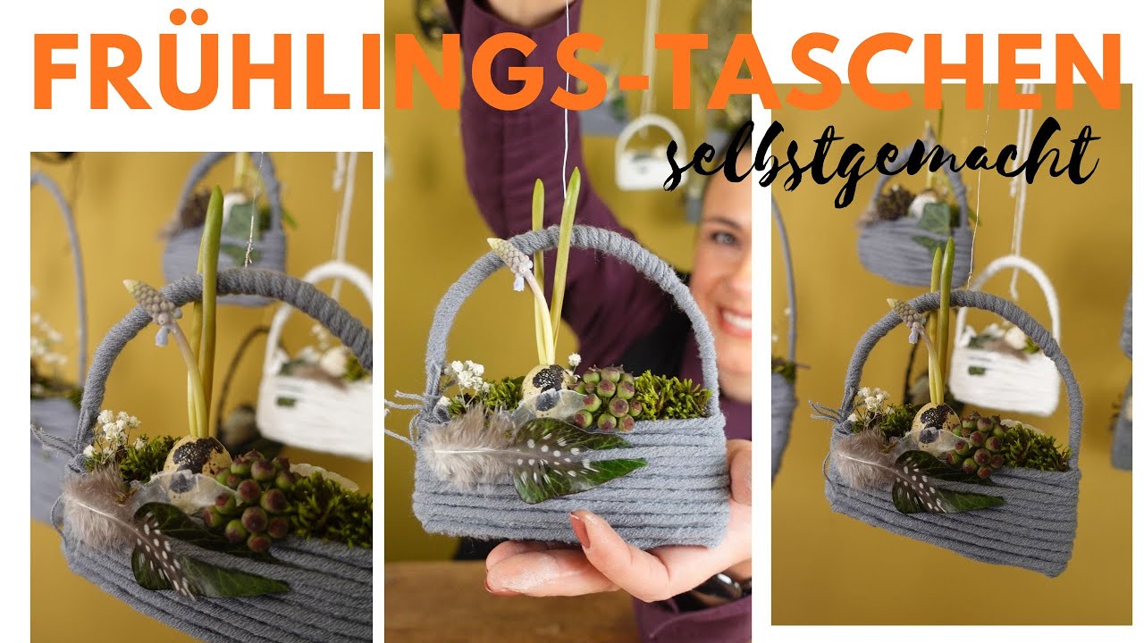 Frühlingsdeko / selbstgemachte Frühlingstaschen für Fenster oder Tür / Geschenkidee für Frauen !!!