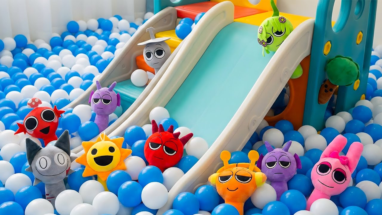 Can You Find ALL the Sprunki Hidden in the Slide & Giant Ball Pit! 😱