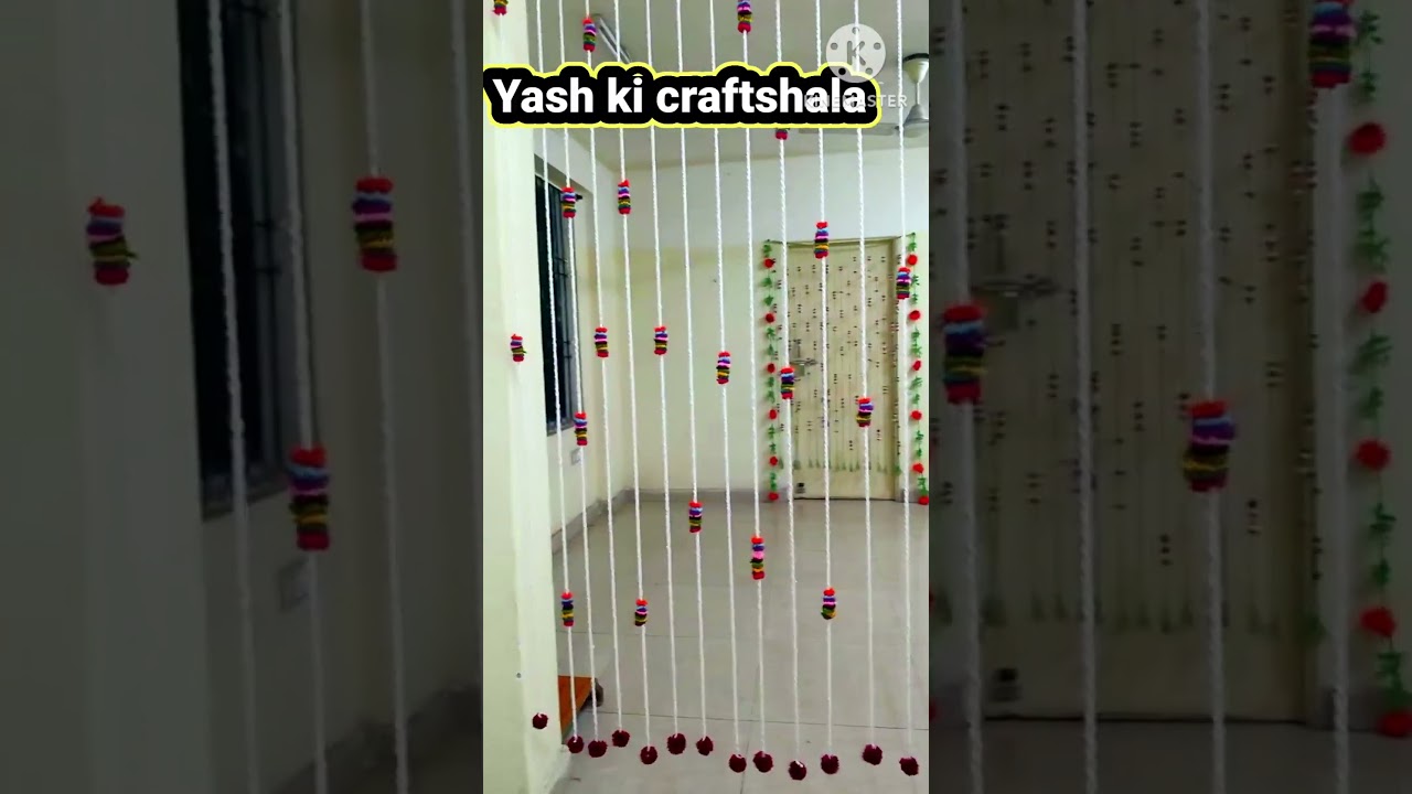 बिना क्रोसिया के बनाये आसान डिजाइन तोरण Woolen Design Door Toran l Jhalar Design 