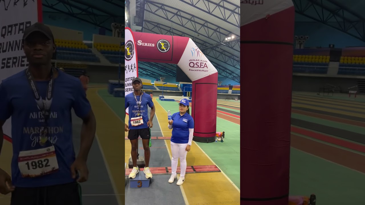 Qatar aspire dome indoor running track 2025 winner #qatar running series #qatar sports for all