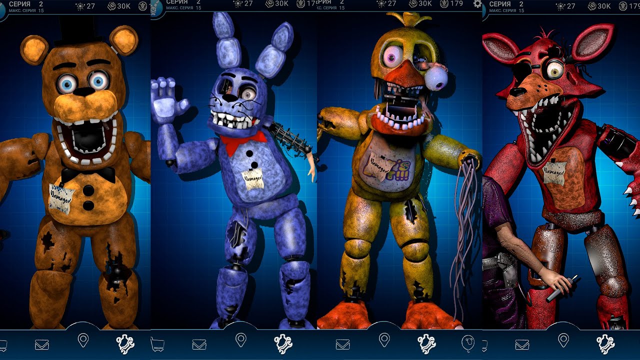Damaged Animatronics - Workshop Animations FNAF AR - Compilation - compilación
