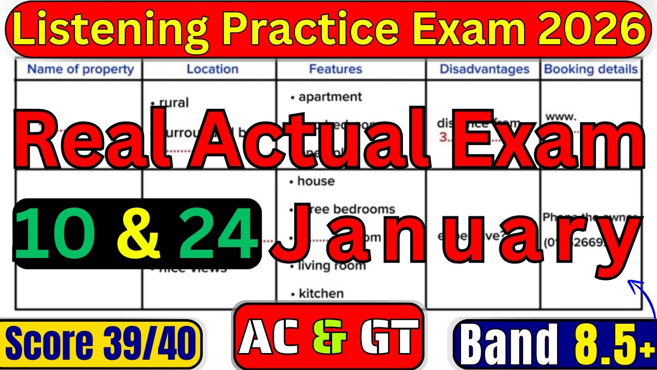 LISTENING IELTS PRACTICE TEST 10 JANUARY 2026 & 24 JANUARY 2026 WITH ANSWERS | LISTENING 2026 TEST