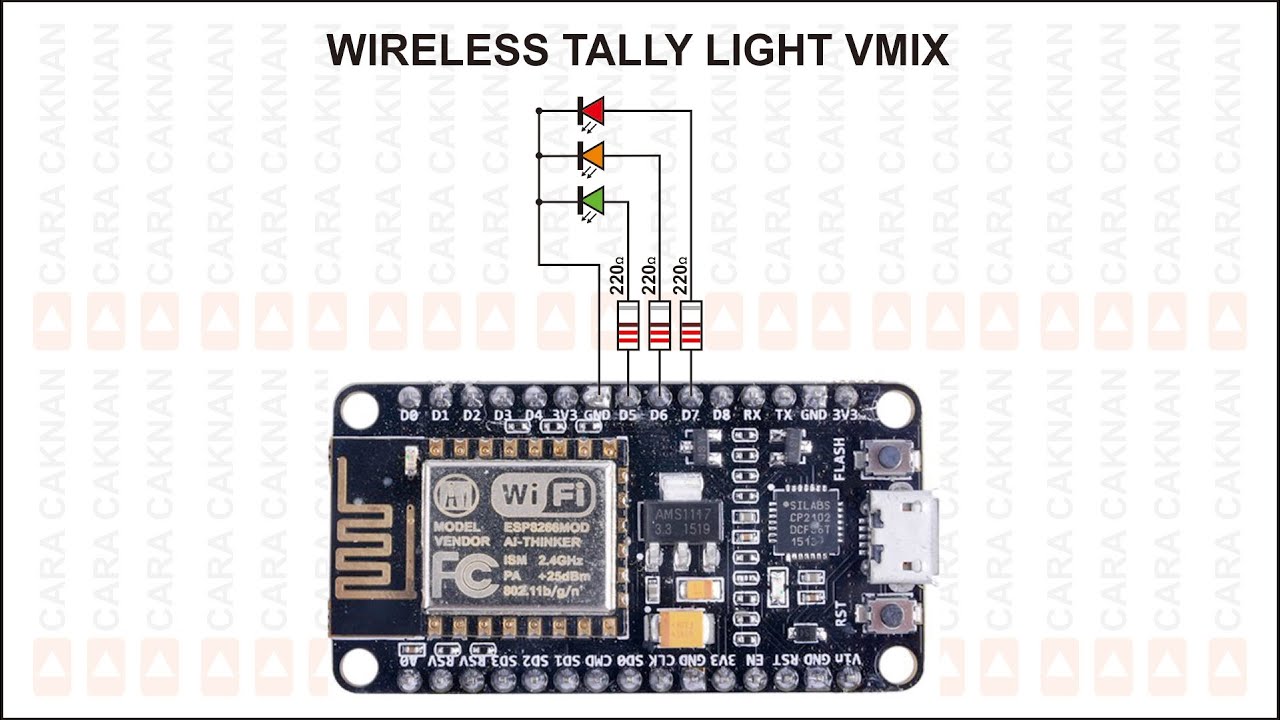 Tally Light VMIX Wireless dengan NodeMCU Arduino IDE