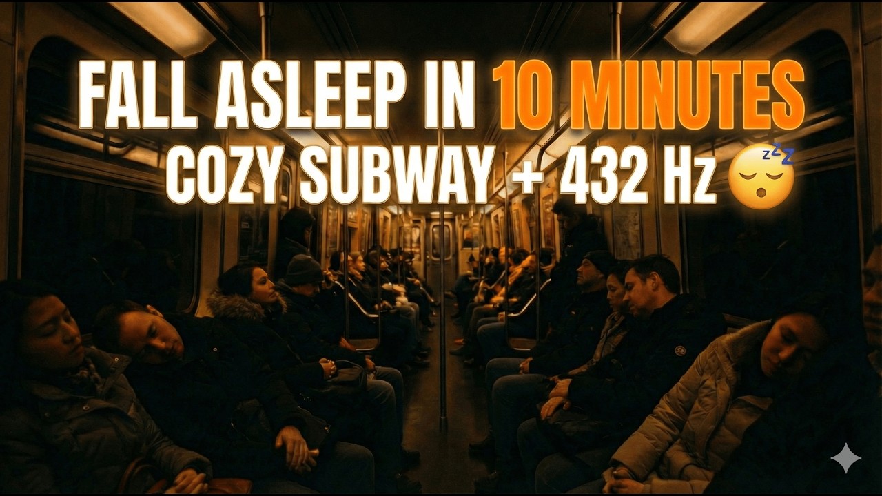 FALL ASLEEP IN 10 MINUTES! 🚇 COZY SUBWAY RIDE + 432 Hz DEEP SLEEP AMBIENCE 😴