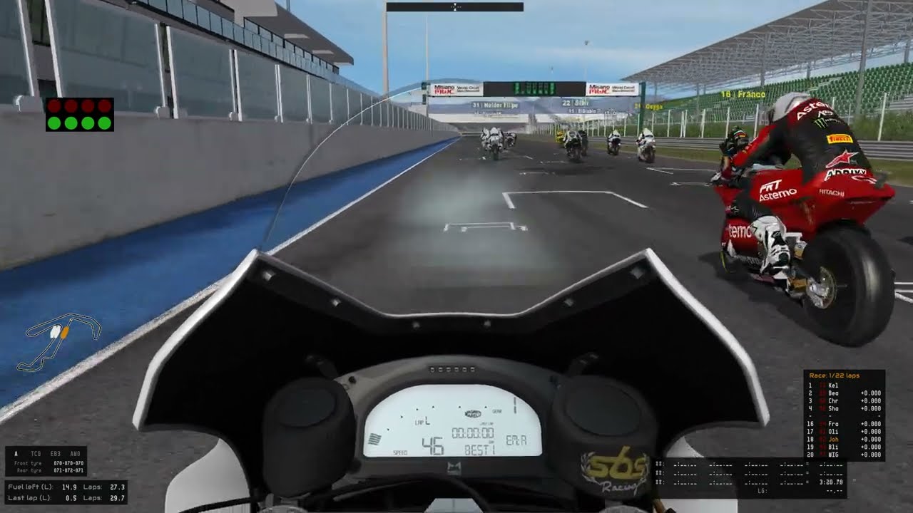 Gp Bikes | Moto 2 | Misano | Full Race with 39 Riders