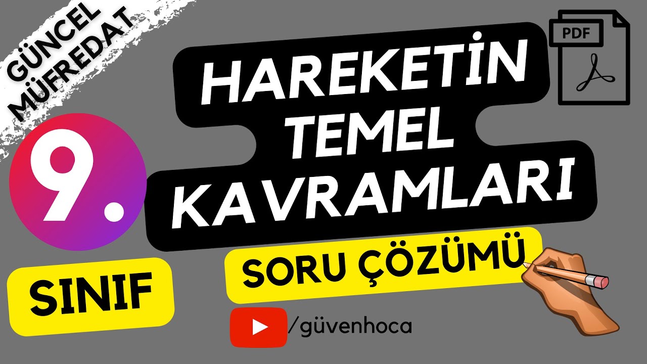 HAREKETİN TEMEL KAVRAMLARI SORU ÇÖZÜMÜ 📌 9.SINIF FİZİK 2.ÜNİTE + PDF  📌 YENİ MÜFREDAT 2025