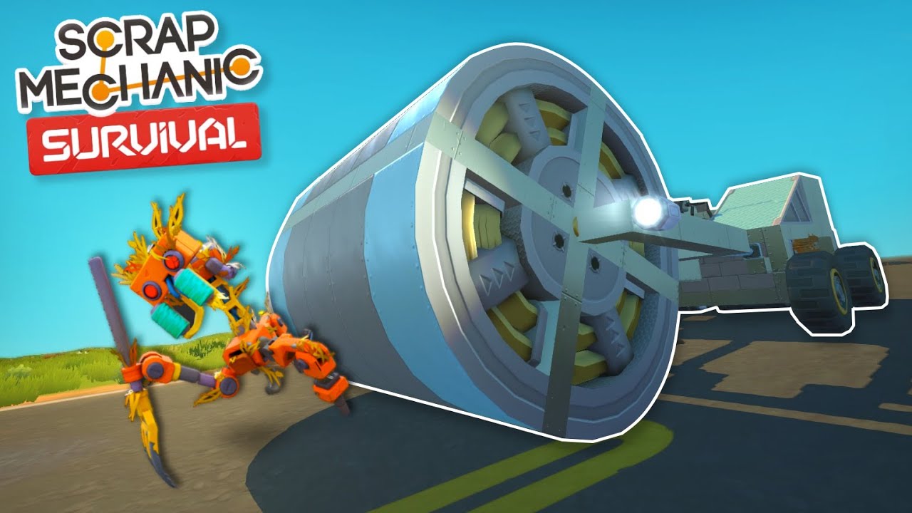 Will this Steamroller Crush my Enemies? - Scrap Mechanic Survival #30
