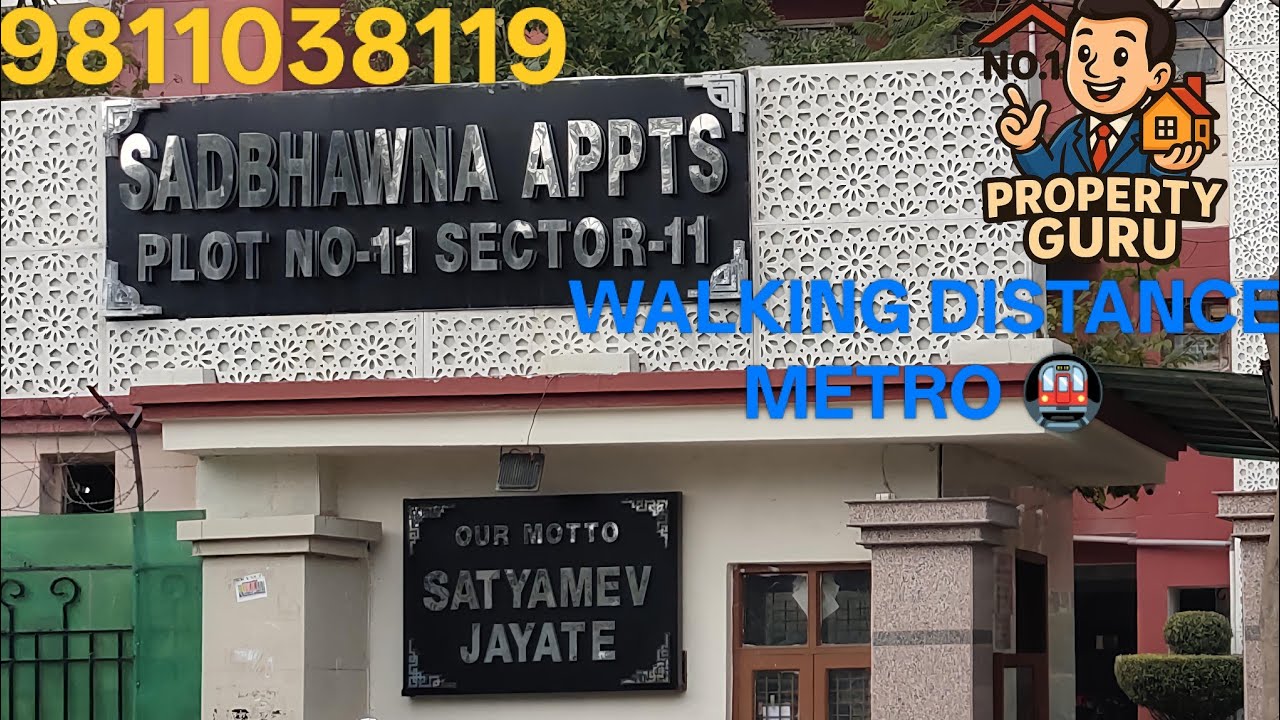 SADBHAWNA APARTMENT SECTOR 11 4BHK+ PERSONAL TARRACE (TARRACE CONVERT 5TH BED ROOM) NEAR METRO 