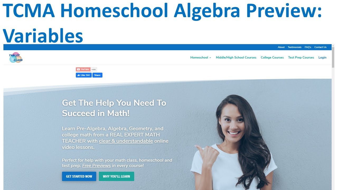 Homeschool Algebra &ndash; Sample Problem (Variables) TabletClass Math Academy