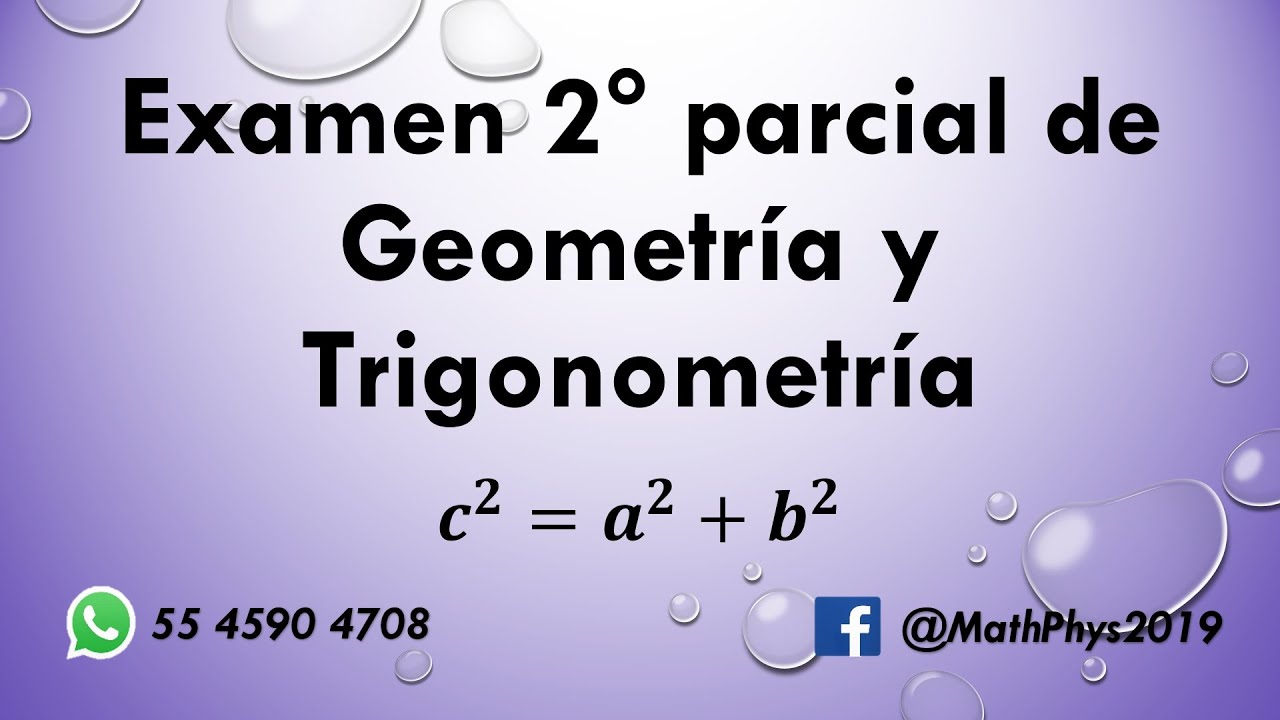 Examen de 2° parcial de Geometría y Trigonometría