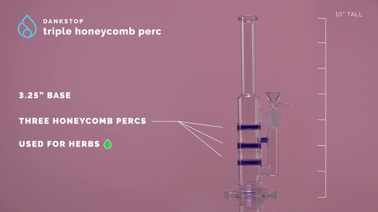 DankStop - Triple Honeycomb Perc Stemless Water Pipe