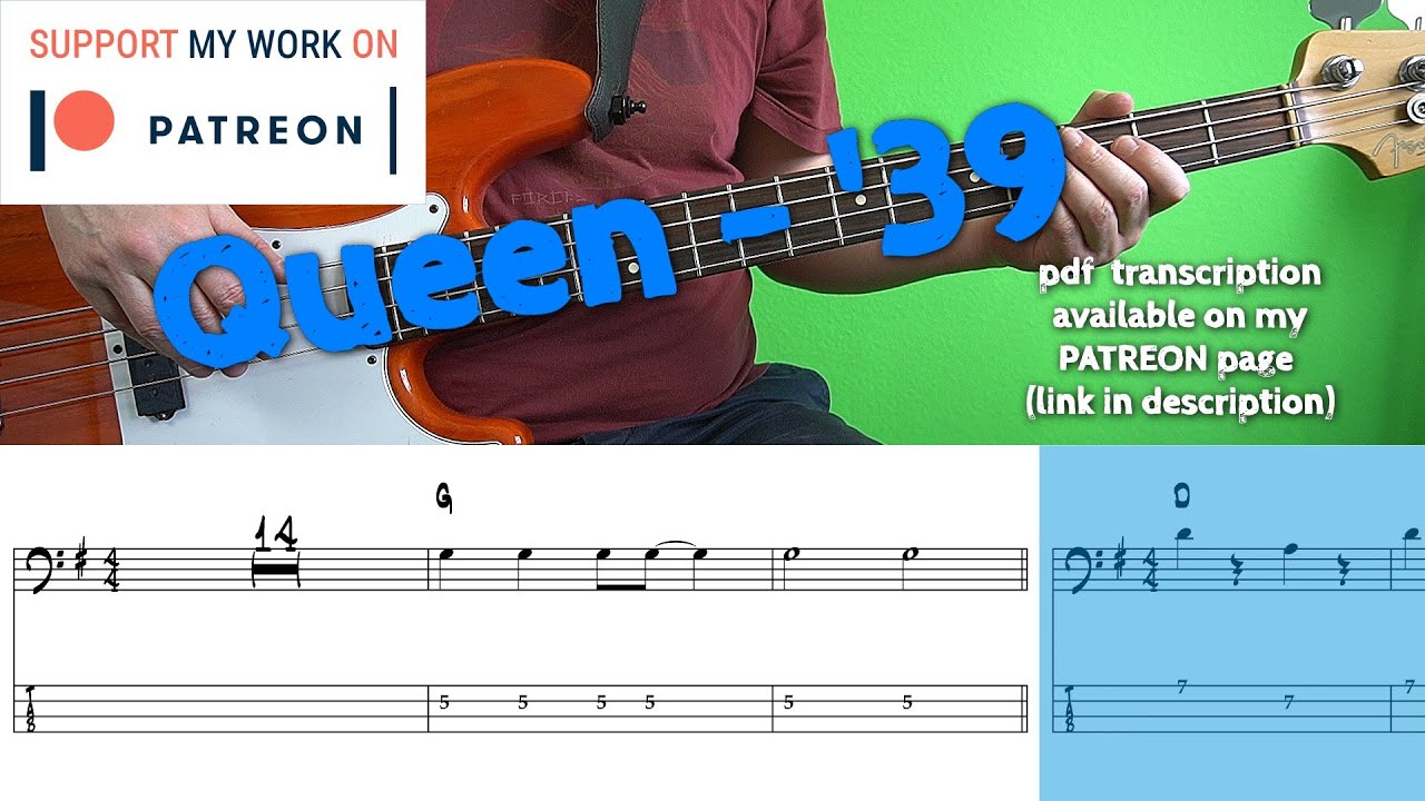 Queen - '39 (Bass cover with tabs)