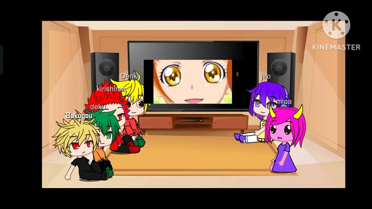 bnha react to glitter force(requeated)