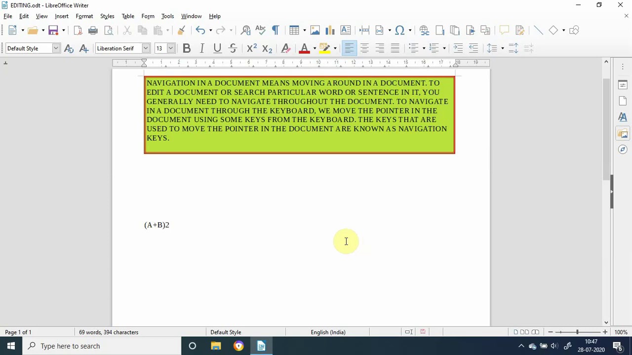 Formatting Document in Libre Office (Part -II Paragraph Formatting), Class IX CBSE