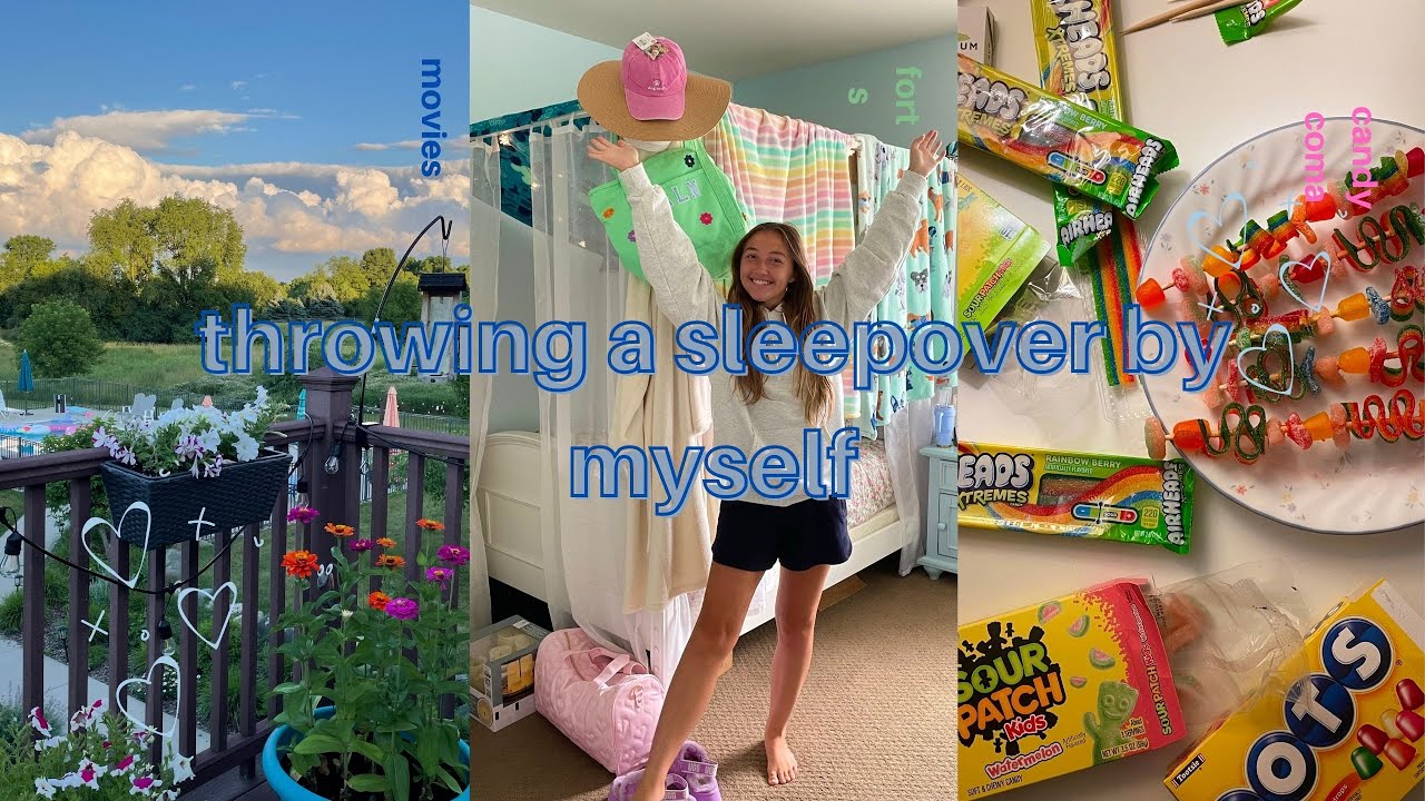 throwing a sleepover by myself  🍭💕 | movies, candy coma & building a fort
