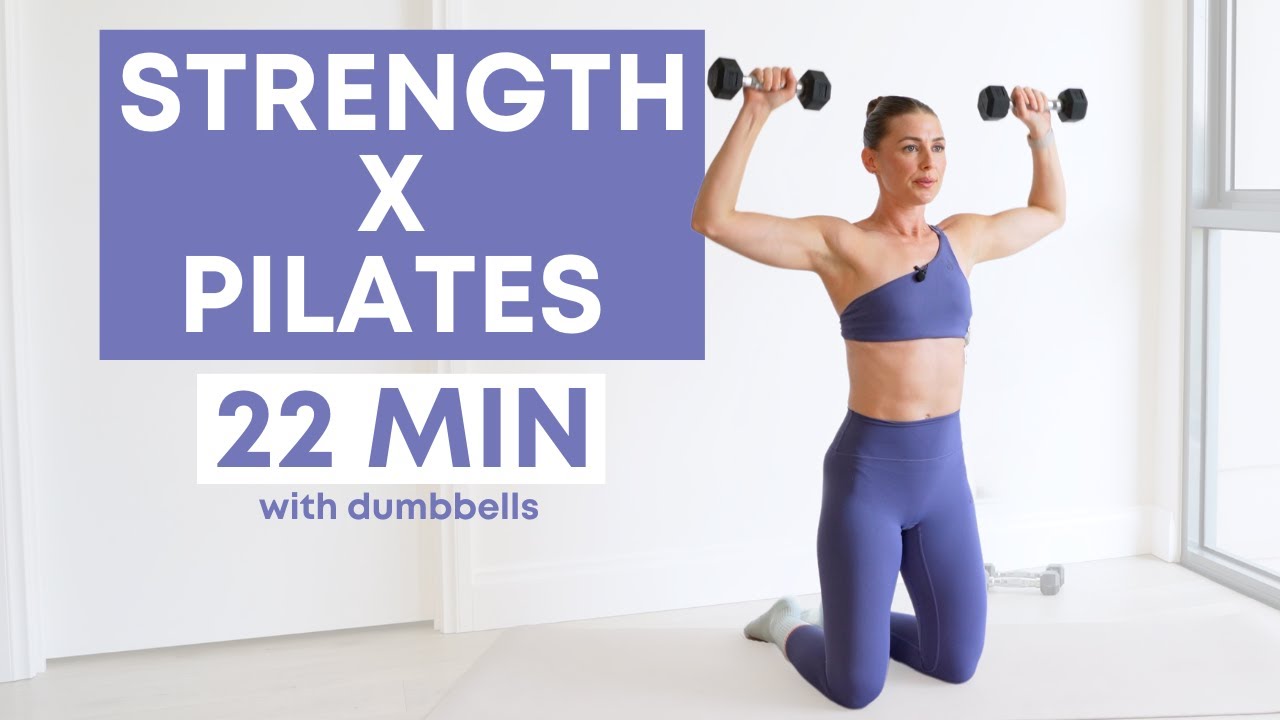 22 MIN STRENGTH X PILATES | Abs + Arms sculpt with weights