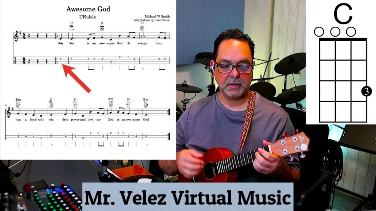 Awesome God / Michel W. Smith version / Ukulele key of G / By Mr. Velez Virtual Music