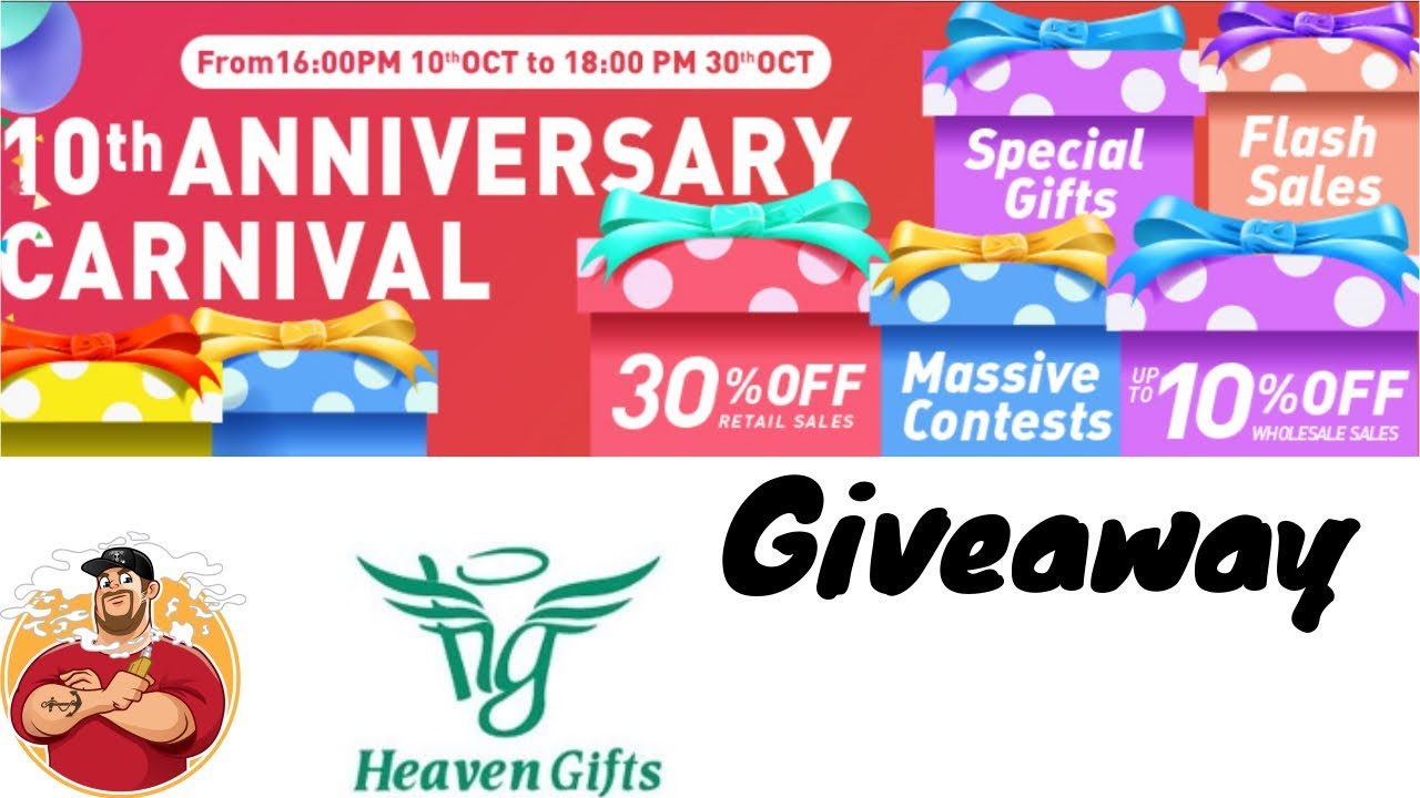 Heavengifts 10th year Anniversary Giveaway