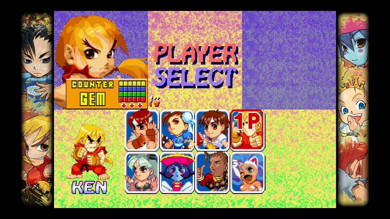 【ファイターとヴァンパイアがパズルで戦う】スーパーパズルファイターⅱxパズル！燃えてきたぜェ！！　ケン